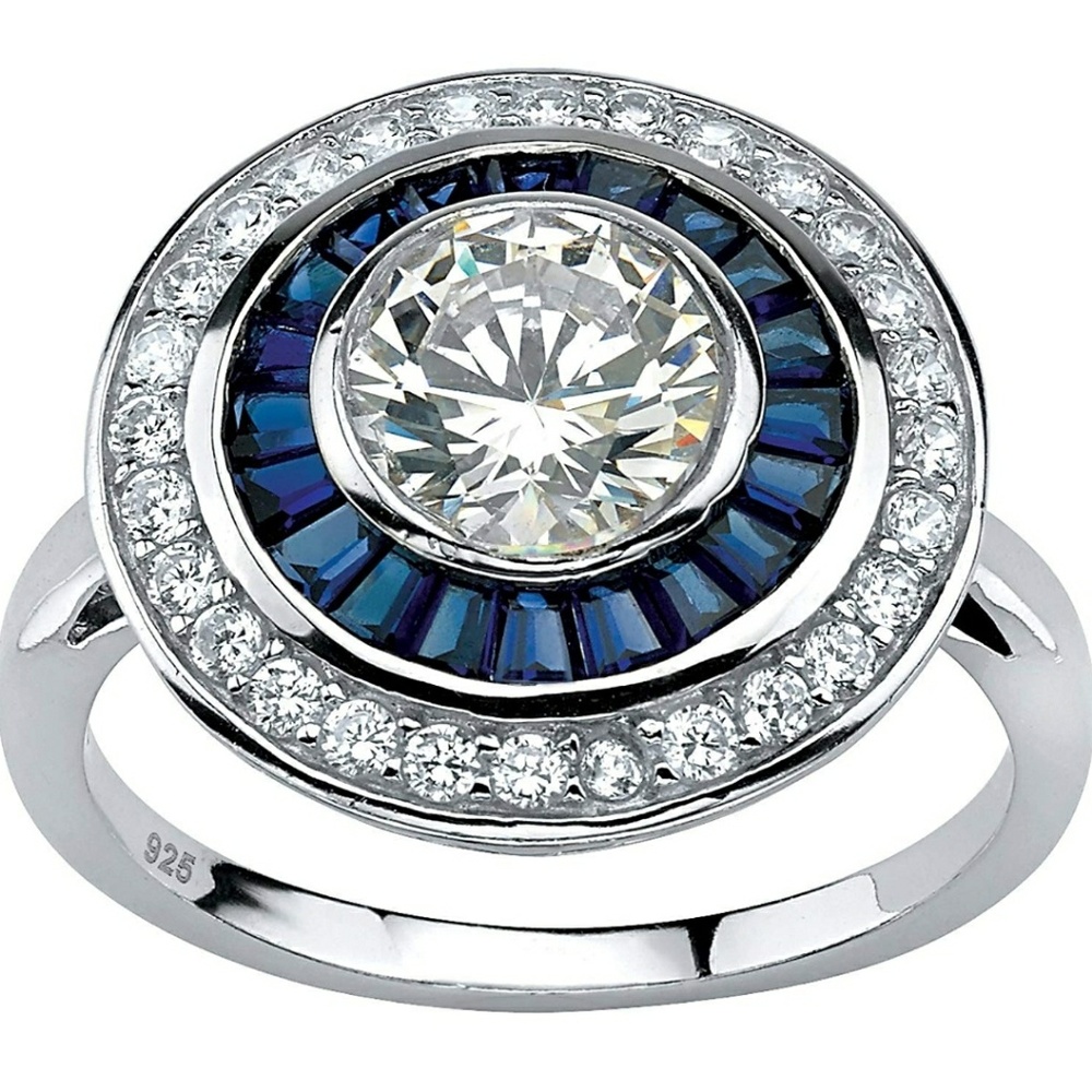 NIB Palm Beach CZ and sapphire ring size 9